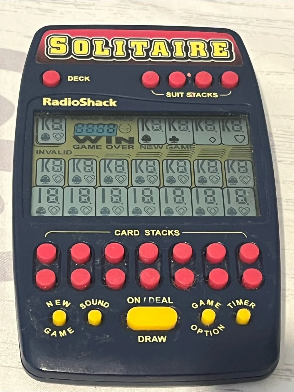 Vintage Radio Shack Solitaire Handheld Electronic Travel Game ~ Tested & Works!